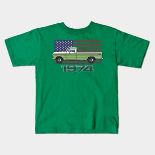 74 Green N White Kids T-Shirt